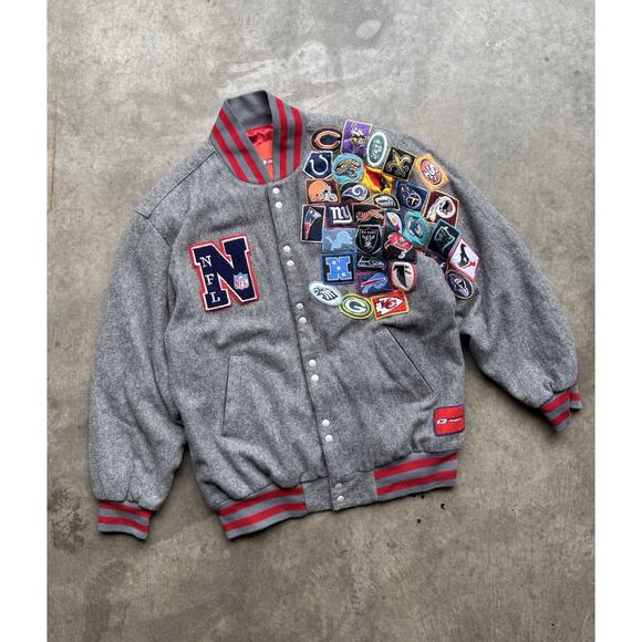 Vintage Jeff Hamilton Wool Reebok Varsity Jacket NFL Team Patches Football 2XL - Picture 1 of 15